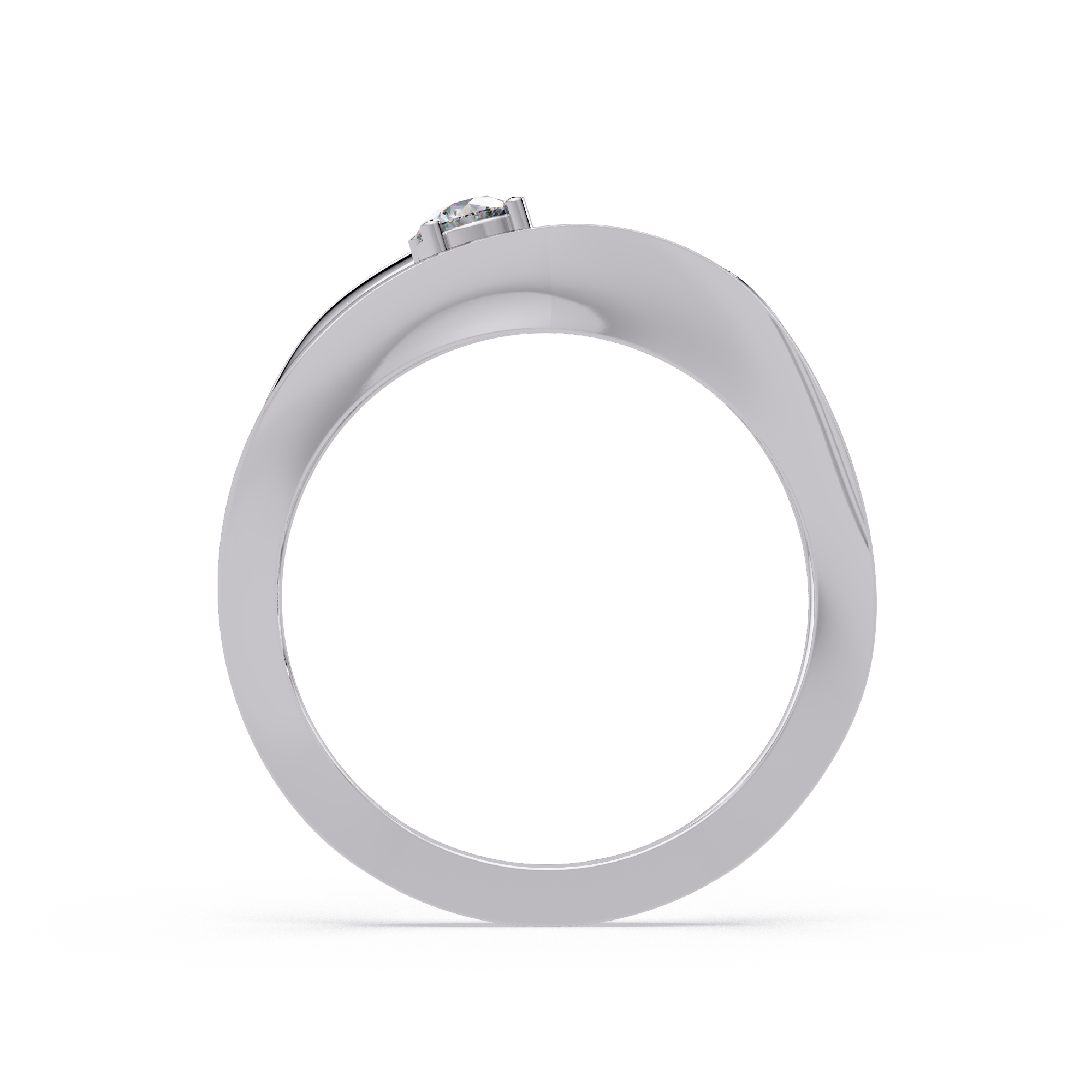 Round Cut Solitaire Bypass Ring | Modern Open Wrap Diamond Ring | Minimalist Engagement Ring |