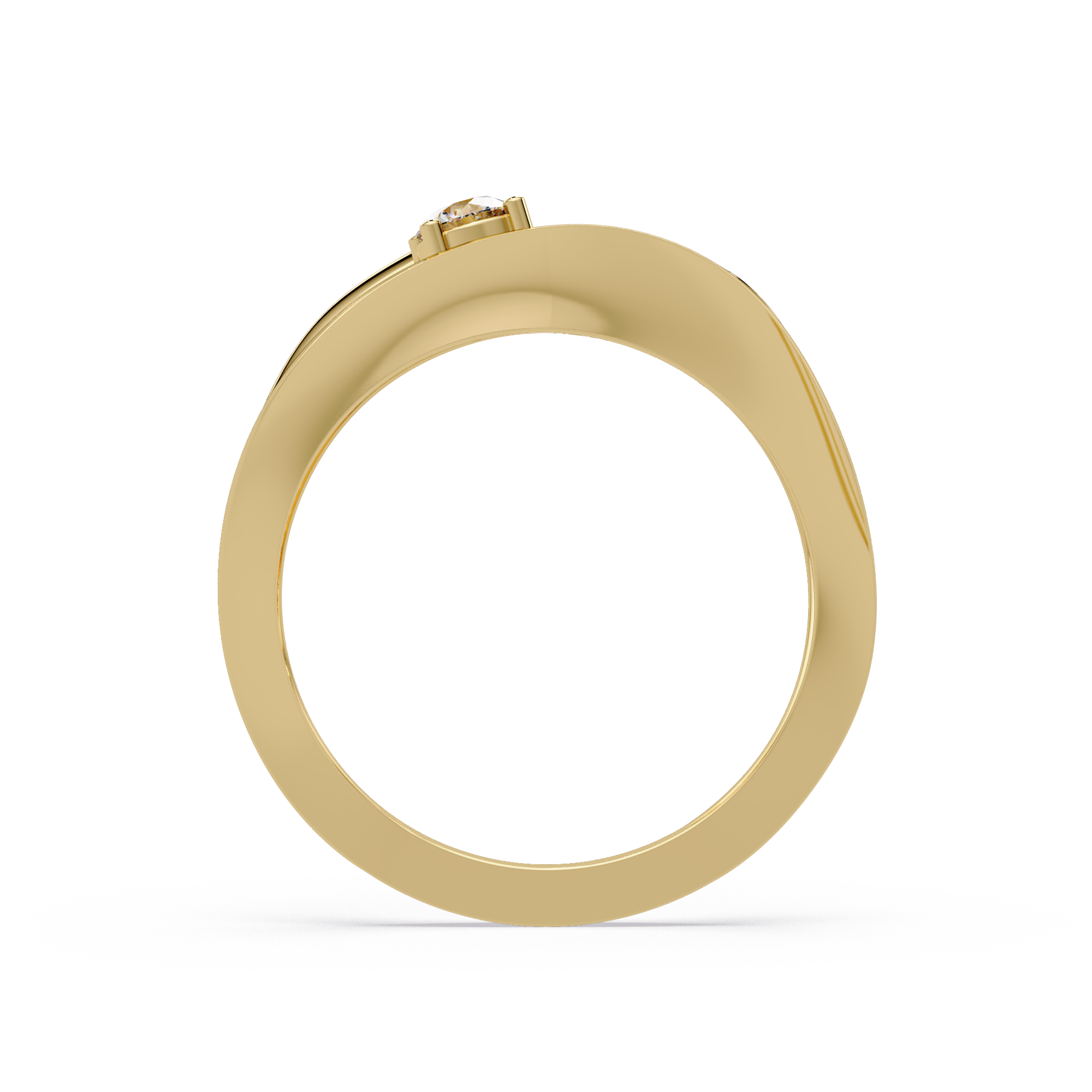 Round Cut Solitaire Bypass Ring | Modern Open Wrap Diamond Ring | Minimalist Engagement Ring |