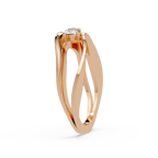Round Cut Solitaire Bypass Ring | Modern Open Wrap Diamond Ring | Minimalist Engagement Ring |