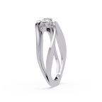 Round Cut Solitaire Bypass Ring | Modern Open Wrap Diamond Ring | Minimalist Engagement Ring |
