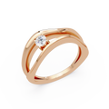 Round Cut Solitaire Bypass Ring | Modern Open Wrap Diamond Ring | Minimalist Engagement Ring |