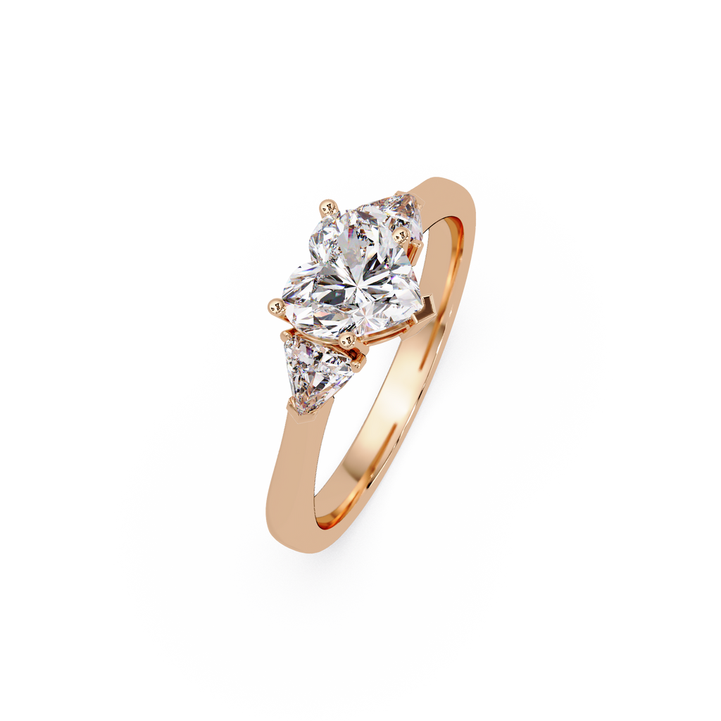 Heart Cut Three Stone Engagement Ring