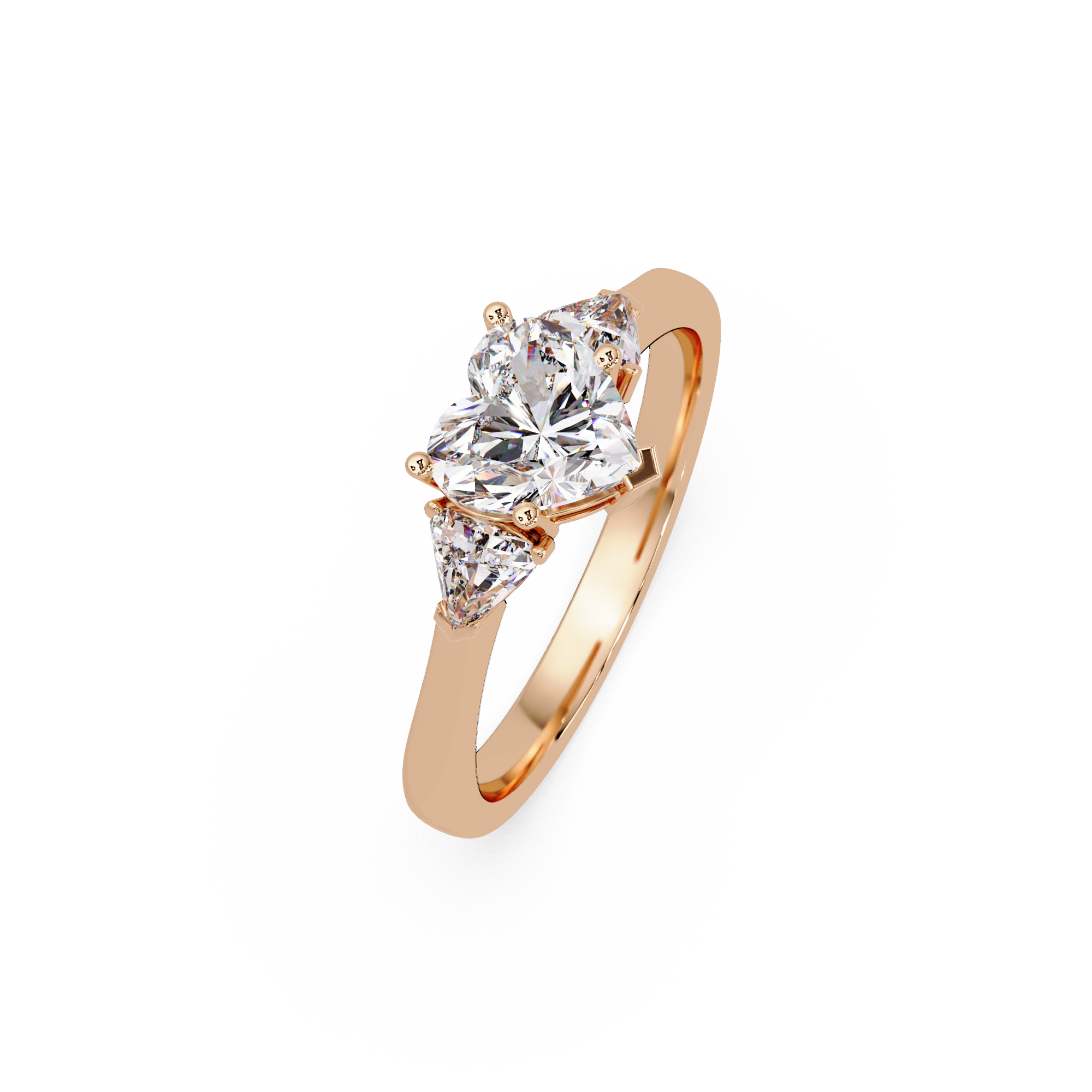 Heart Cut Three Stone Engagement Ring