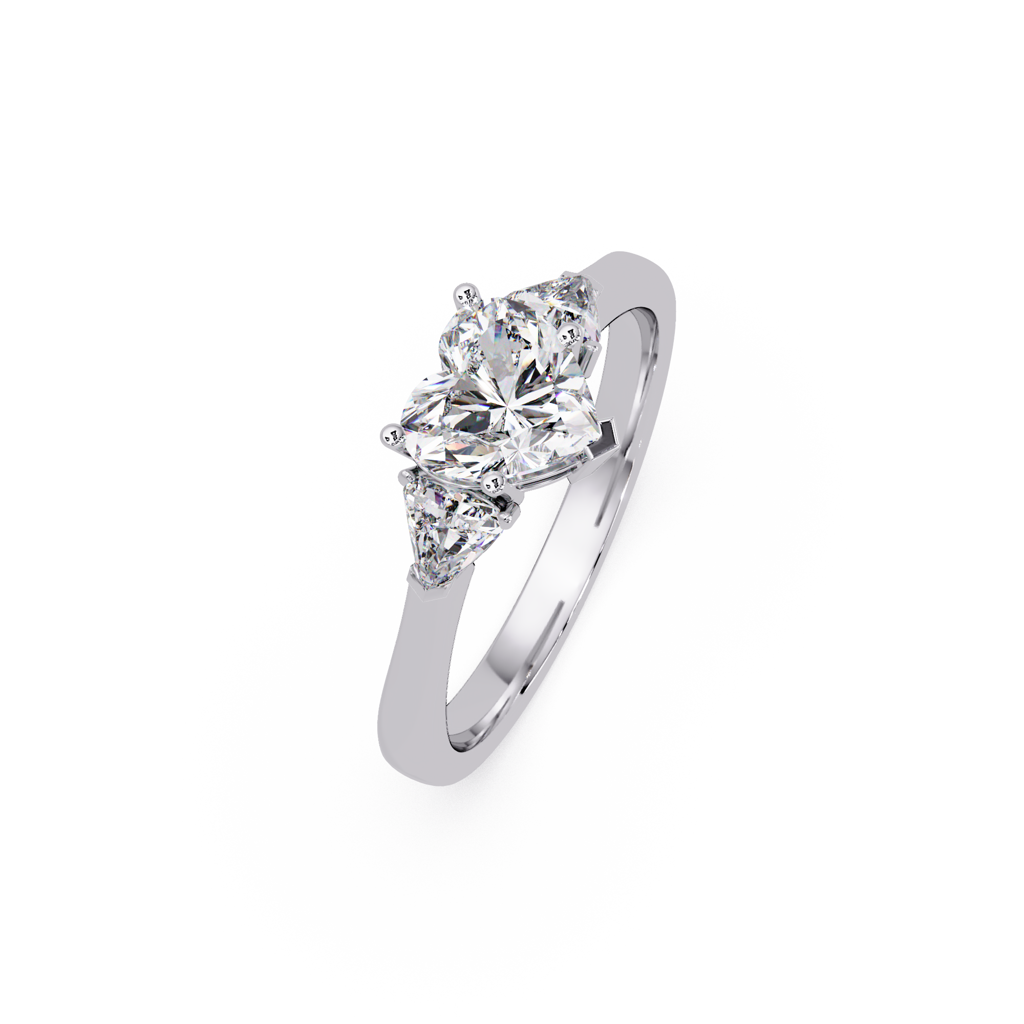 Heart Cut Three Stone Engagement Ring