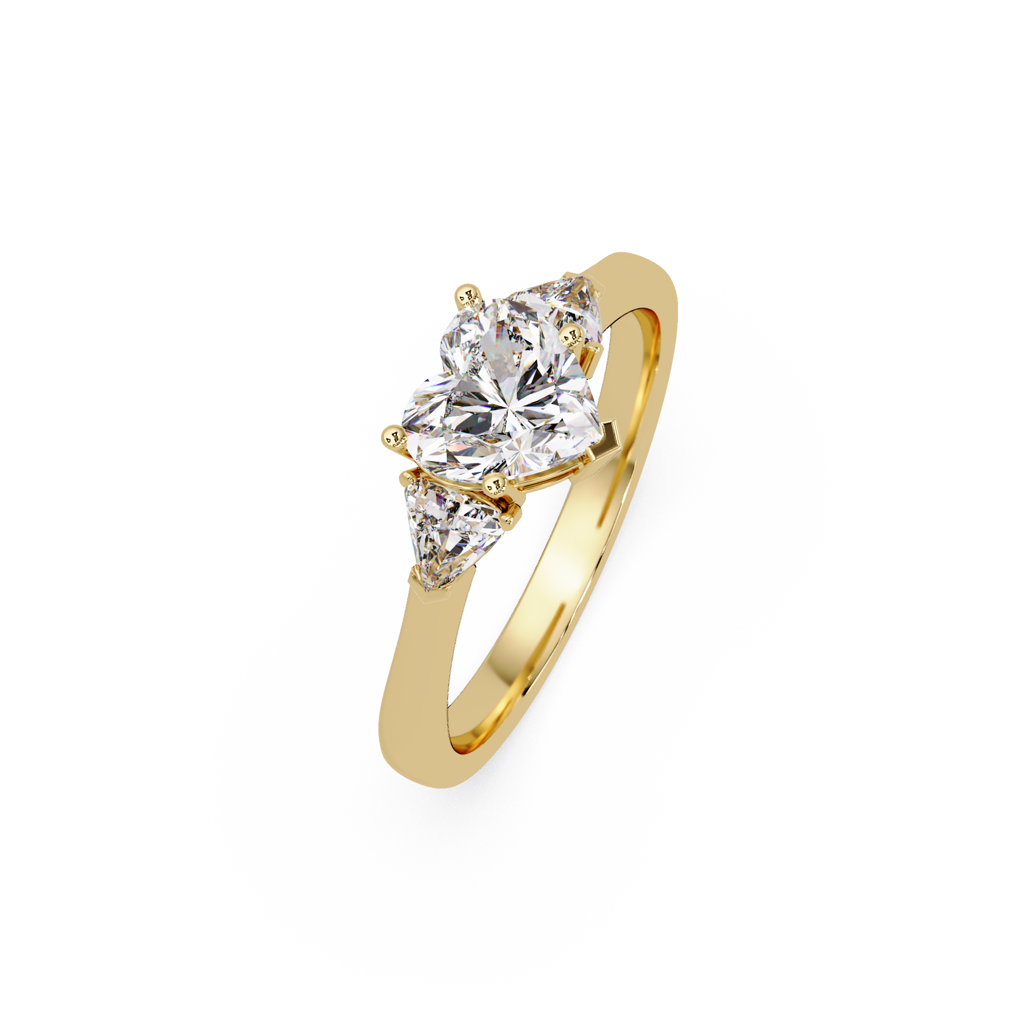 Heart Cut Three Stone Engagement Ring