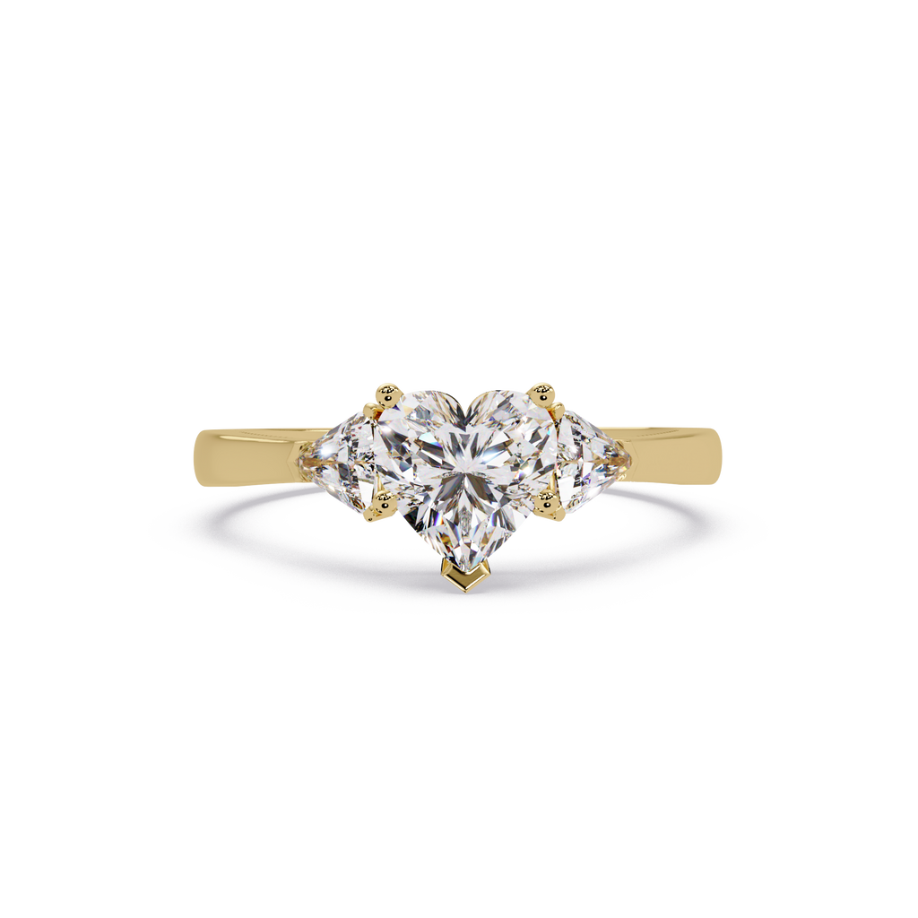 Heart Cut Three Stone Engagement Ring