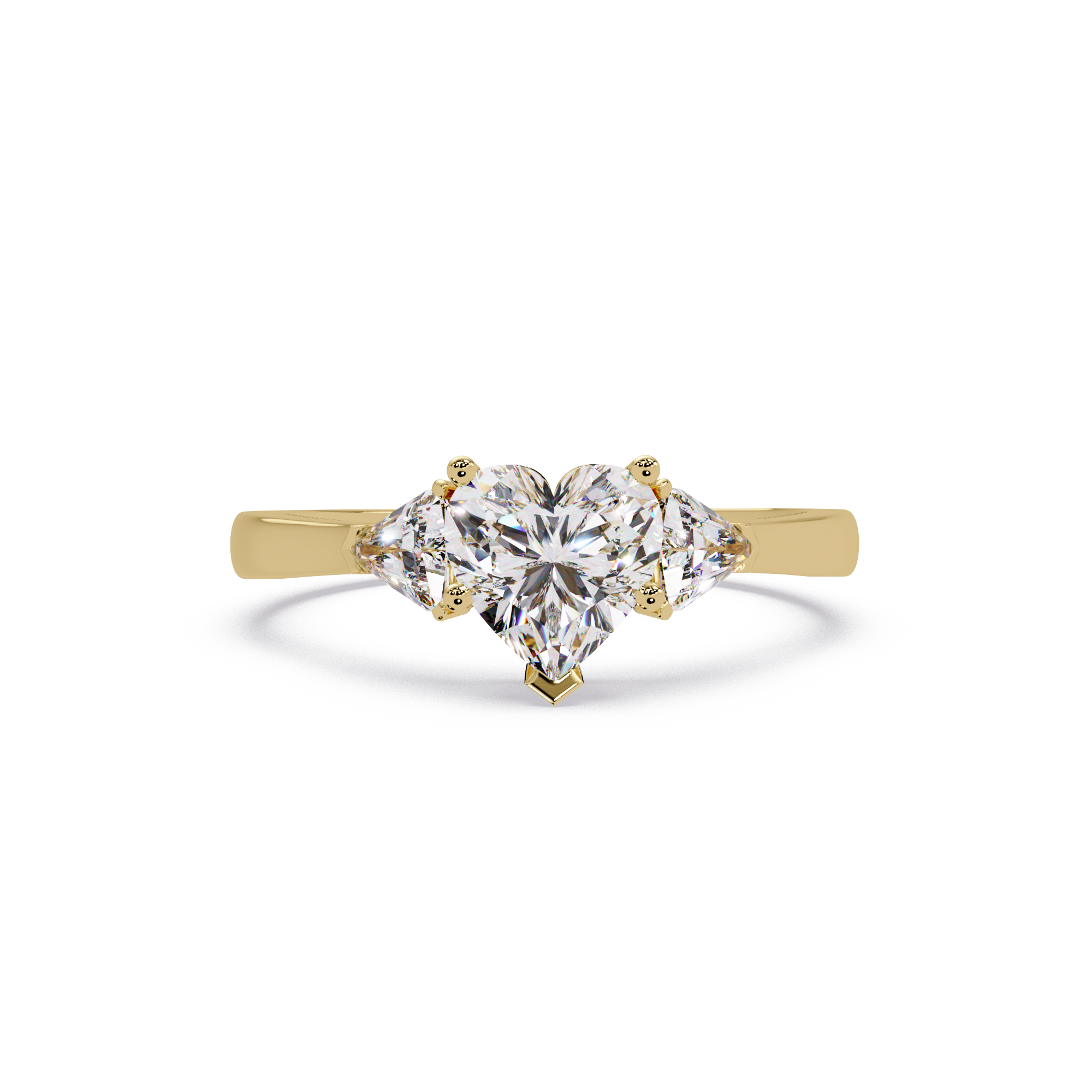 Heart Cut Three Stone Engagement Ring