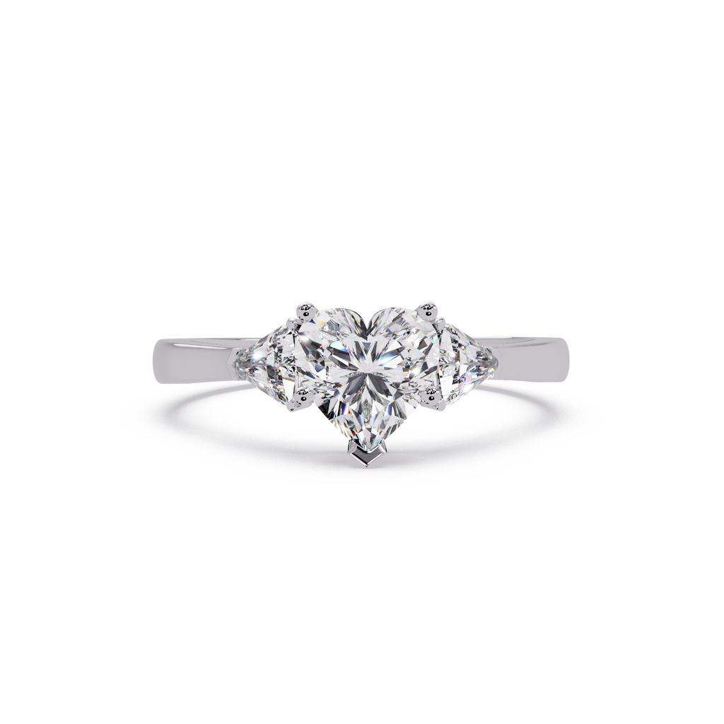 Heart Cut Three Stone Engagement Ring