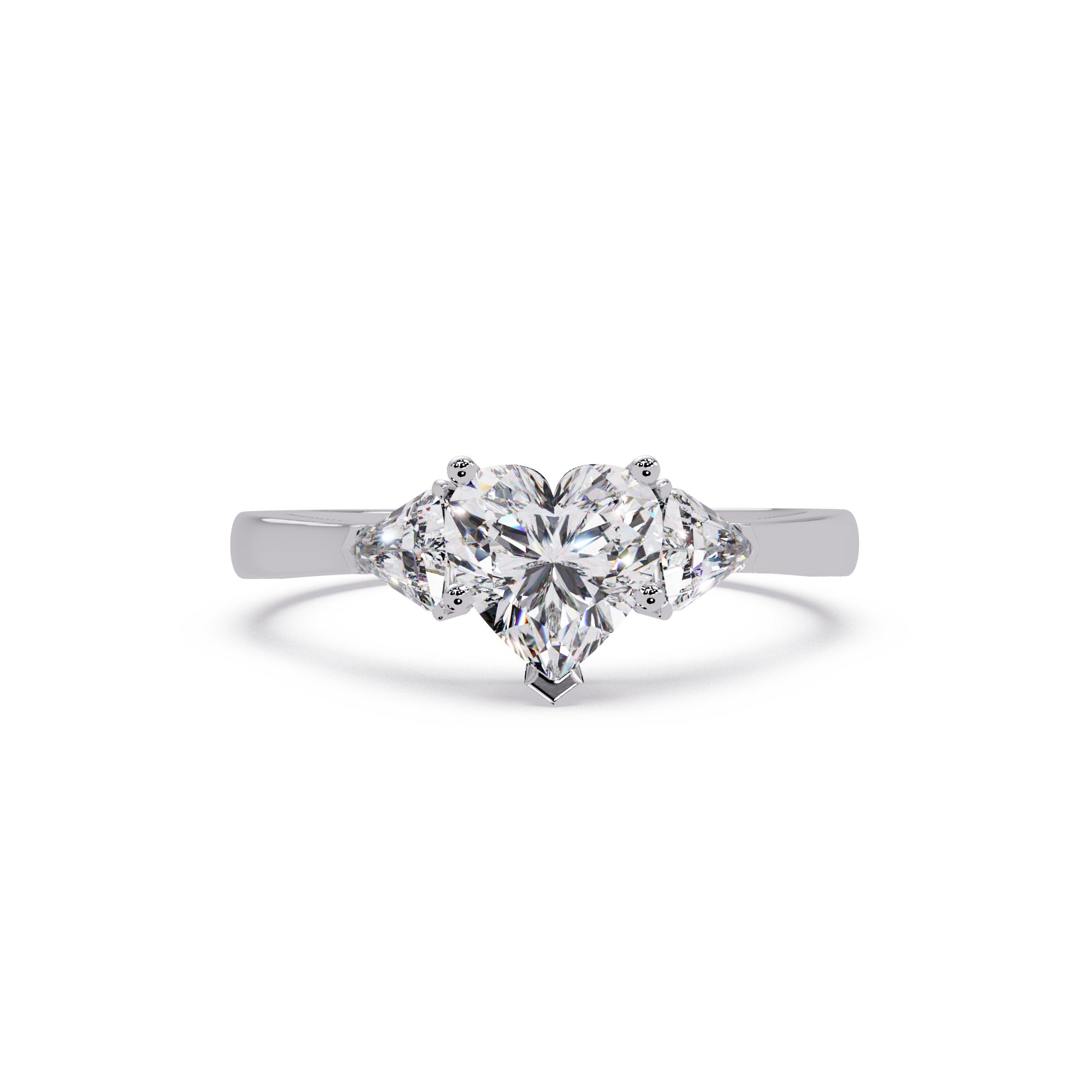 Heart Cut Three Stone Engagement Ring