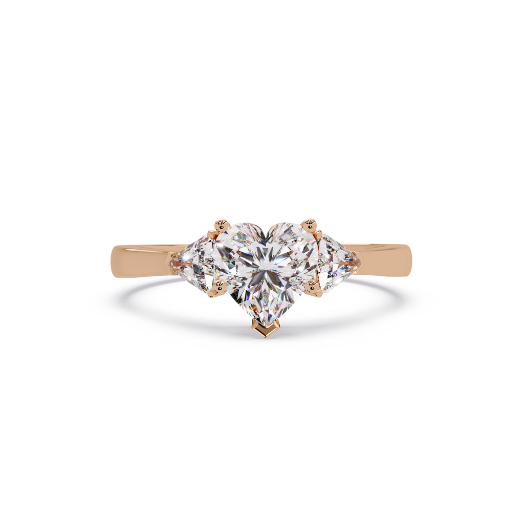 Heart Cut Three Stone Engagement Ring