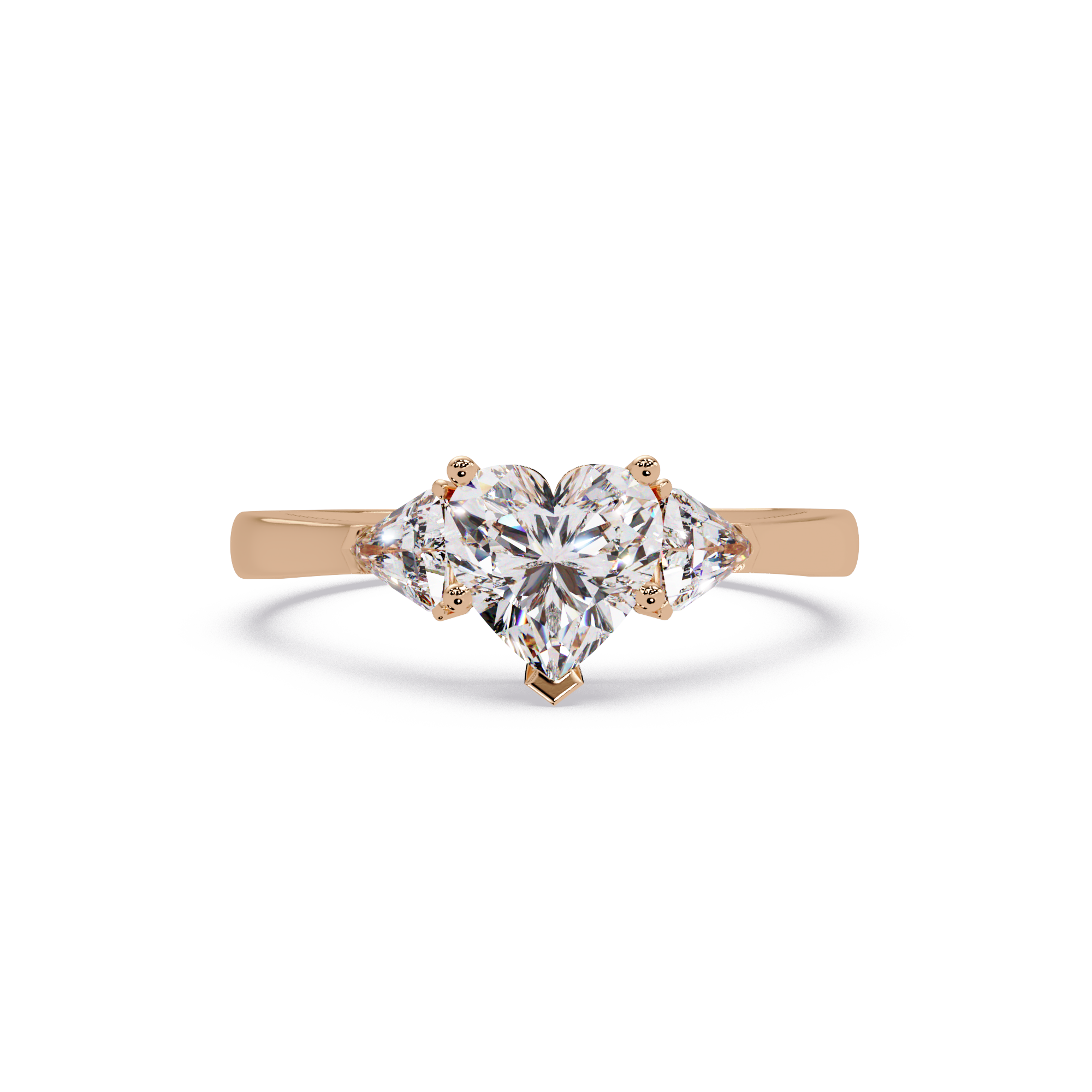 Heart Cut Three Stone Engagement Ring