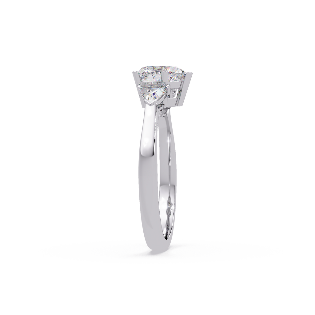 Heart Cut Three Stone Engagement Ring