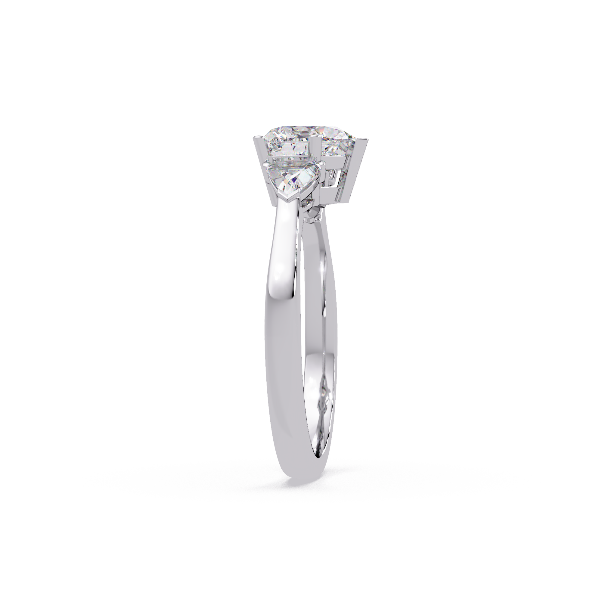 Heart Cut Three Stone Engagement Ring
