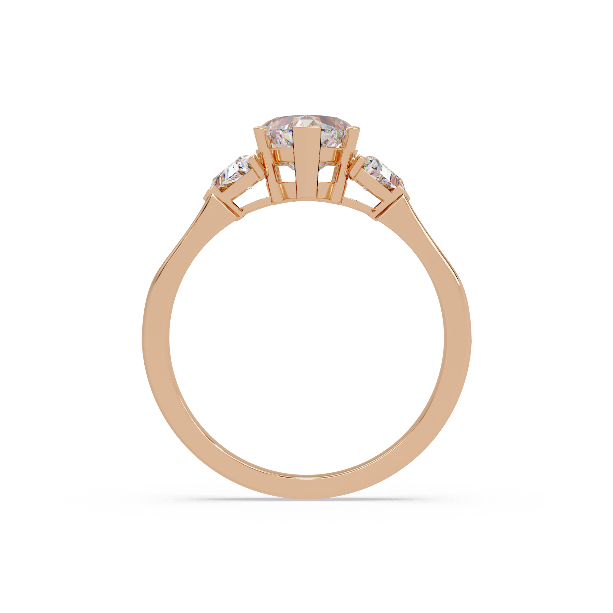 Heart Cut Three Stone Engagement Ring