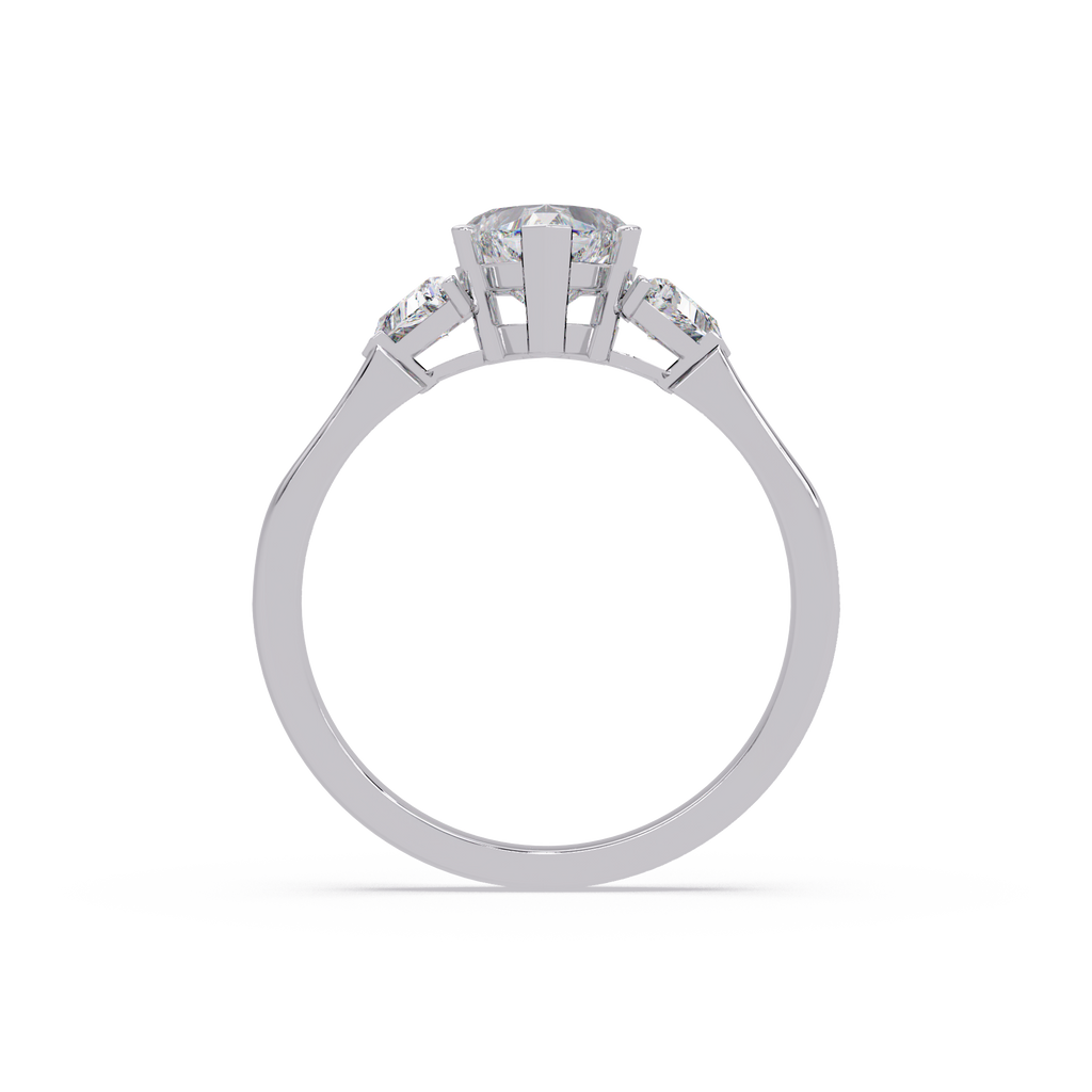 Heart Cut Three Stone Engagement Ring