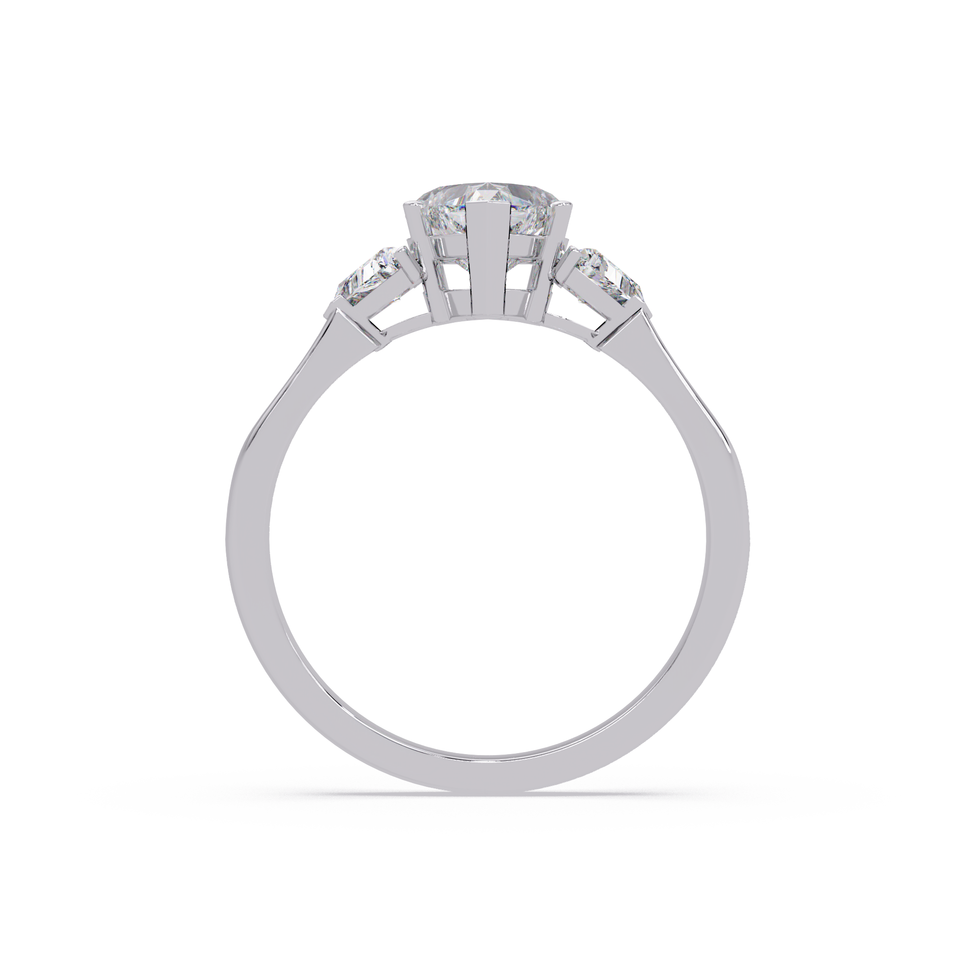 Heart Cut Three Stone Engagement Ring