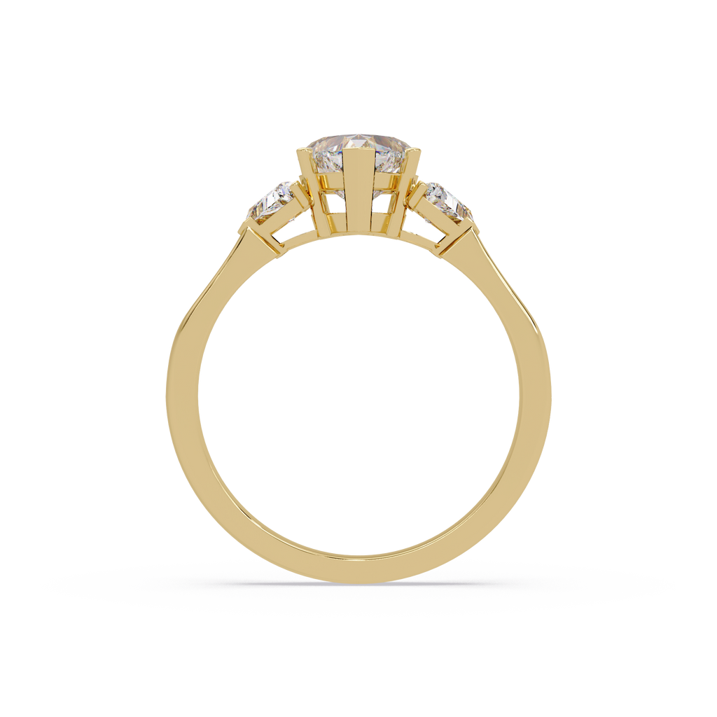 Heart Cut Three Stone Engagement Ring