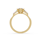 Custom Baguette Side Stone Marquise Cut Three Stone Engagement Ring