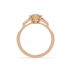 Custom Baguette Side Stone Marquise Cut Three Stone Engagement Ring