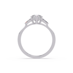 Heart Cut Engagement Ring with Custom Baguette Side Stones