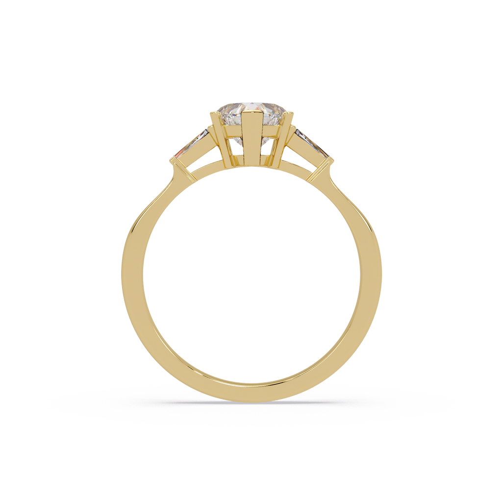 Heart Cut Engagement Ring with Custom Baguette Side Stones