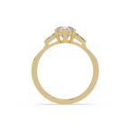 Heart Cut Engagement Ring with Custom Baguette Side Stones