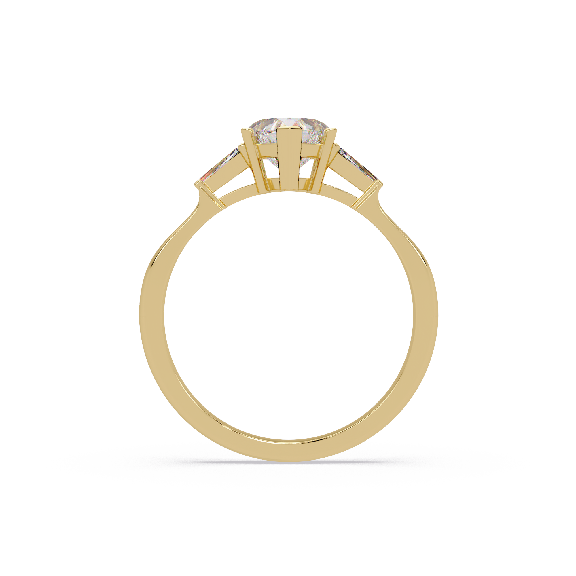 Heart Cut Engagement Ring with Custom Baguette Side Stones
