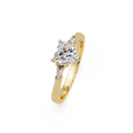 Heart Cut Engagement Ring with Custom Baguette Side Stones