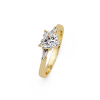 Heart Cut Engagement Ring with Custom Baguette Side Stones