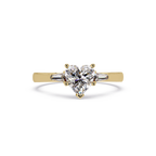 Heart Cut Engagement Ring with Custom Baguette Side Stones