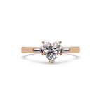 Heart Cut Engagement Ring with Custom Baguette Side Stones