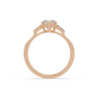 Heart Cut Engagement Ring with Custom Baguette Side Stones