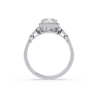 Emerald Cut Halo Diamond Engagement Ring