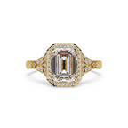 Emerald Cut Halo Diamond Engagement Ring