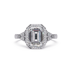 Emerald Cut Halo Diamond Engagement Ring