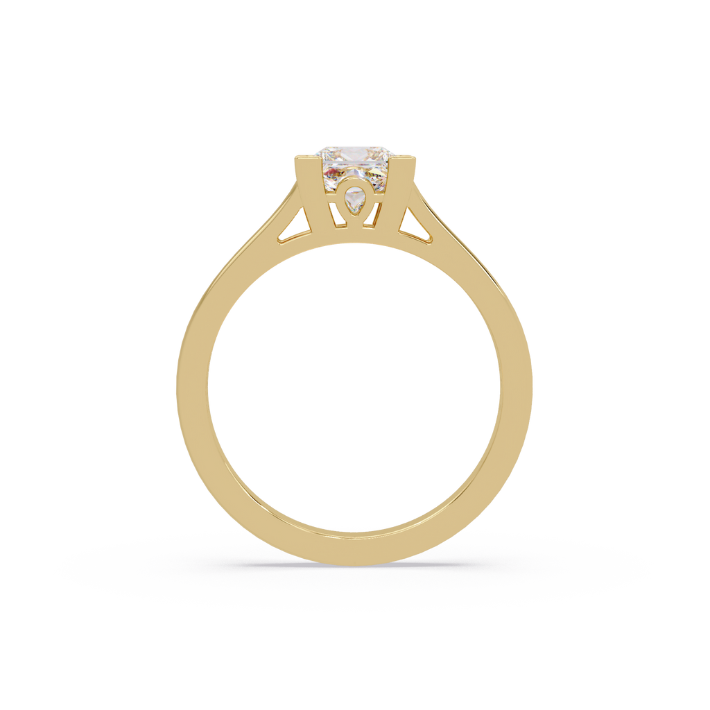 Princess Cut Solitaire Split Shank Engagement Ring