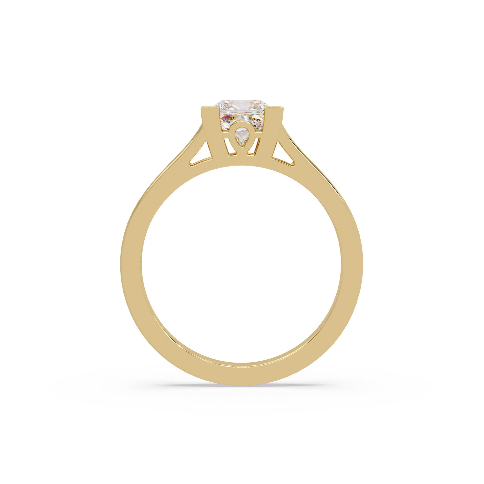 Princess Cut Solitaire Split Shank Engagement Ring