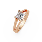 Princess Cut Solitaire Split Shank Engagement Ring