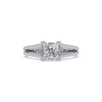 Princess Cut Solitaire Split Shank Engagement Ring