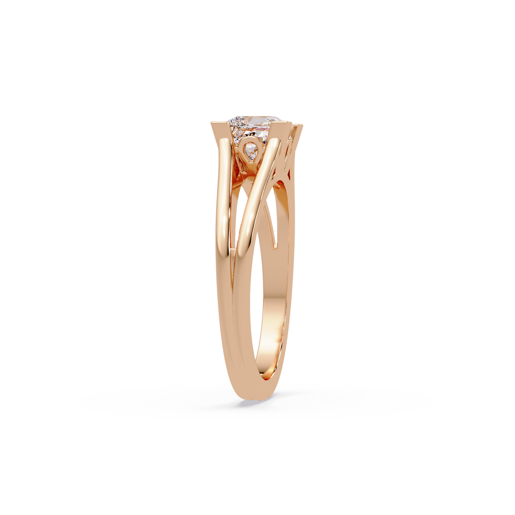 Princess Cut Solitaire Split Shank Engagement Ring