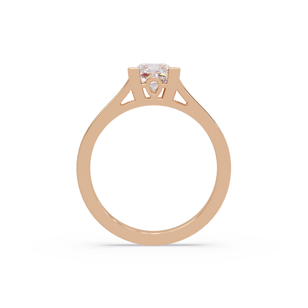 Princess Cut Solitaire Split Shank Engagement Ring