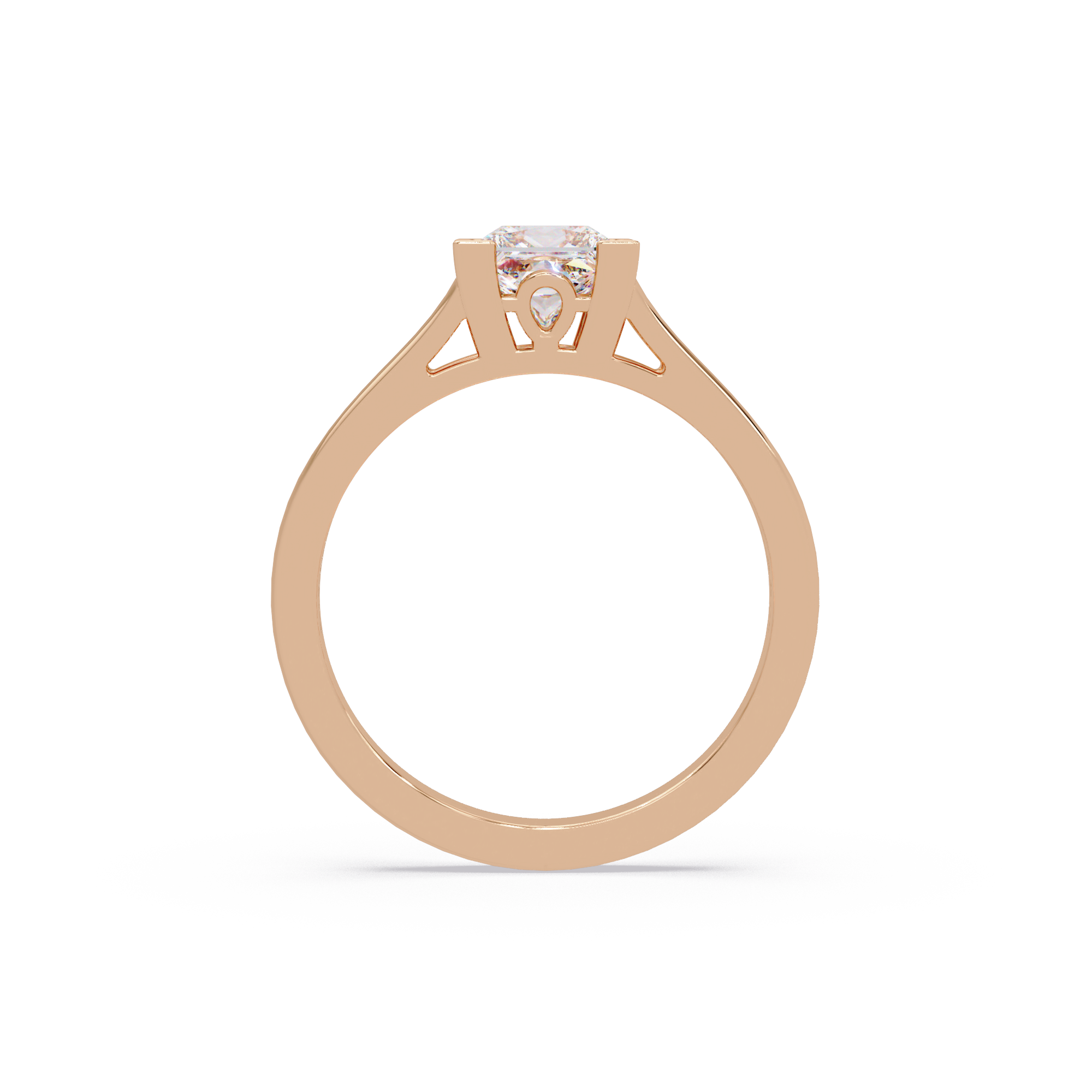 Princess Cut Solitaire Split Shank Engagement Ring