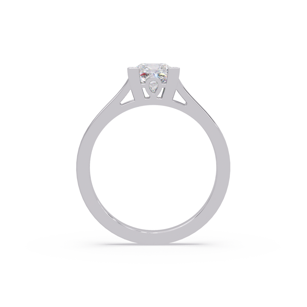 Princess Cut Solitaire Split Shank Engagement Ring