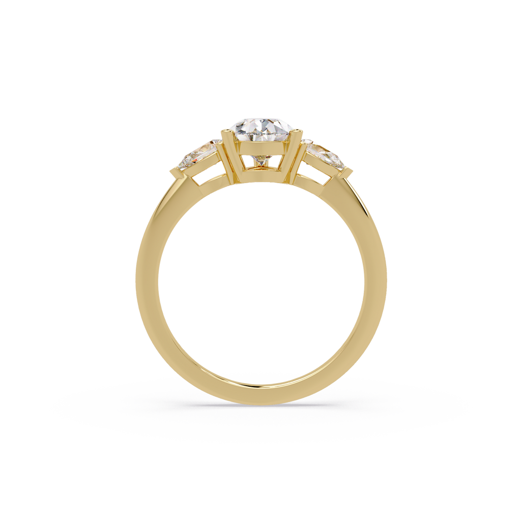 Pear-Shaped Three-Stone Diamond Engagement Ring