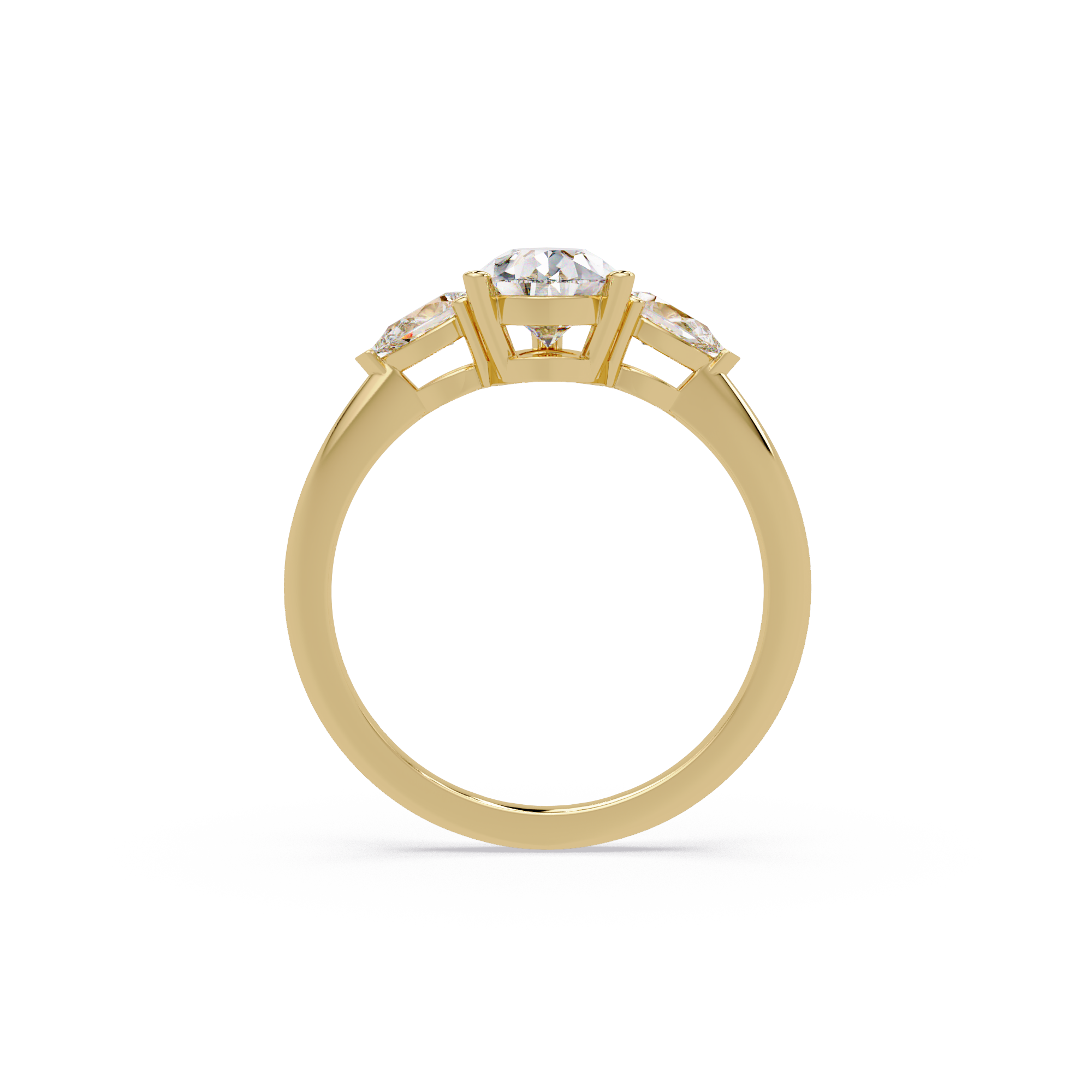 Pear-Shaped Three-Stone Diamond Engagement Ring