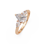 Pear-Shaped Three-Stone Diamond Engagement Ring