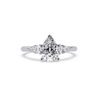 Pear-Shaped Three-Stone Diamond Engagement Ring