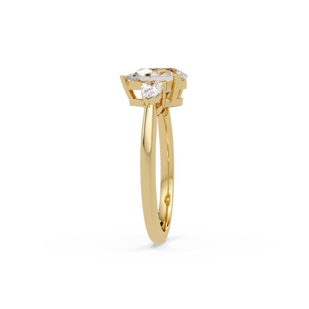 Pear-Shaped Three-Stone Diamond Engagement Ring
