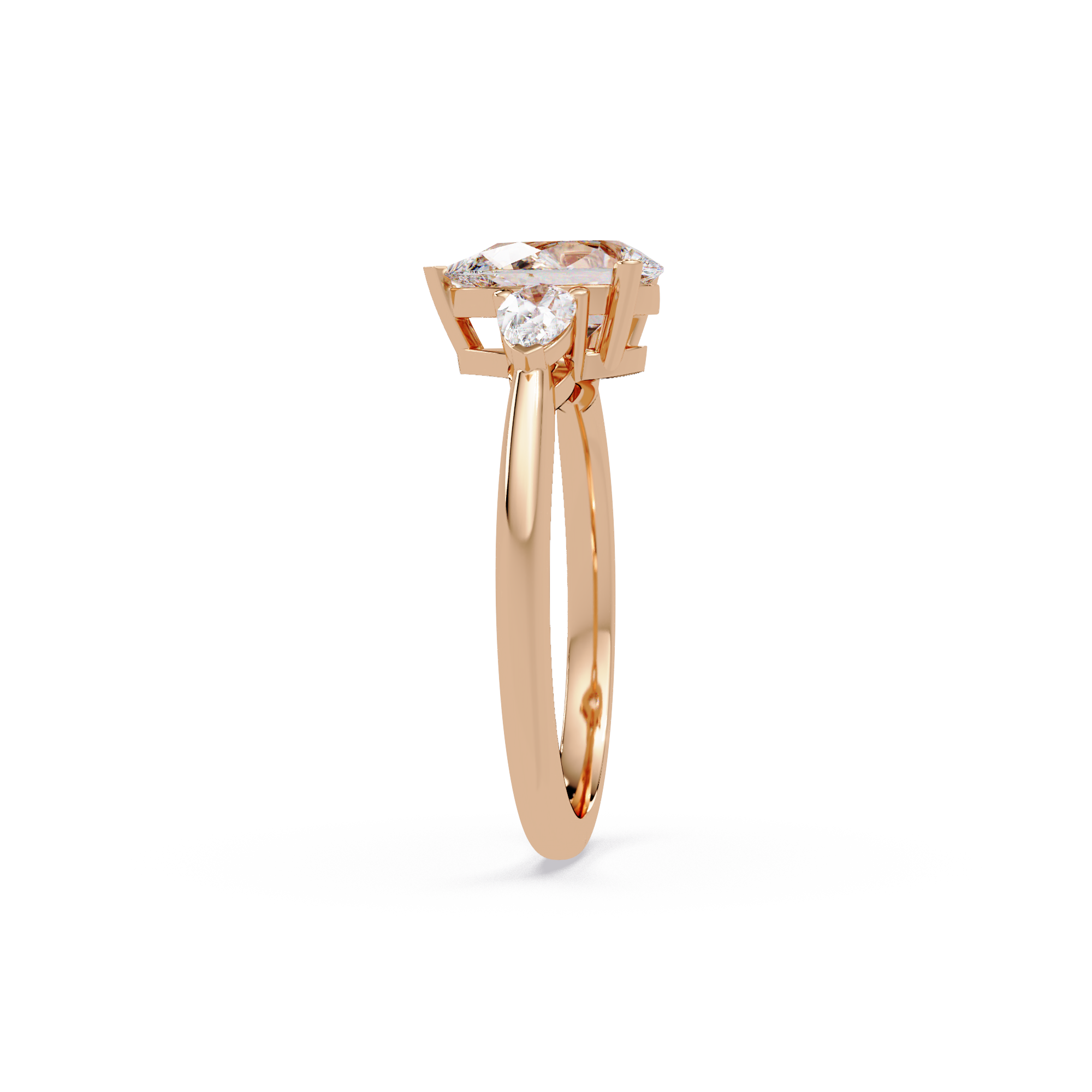 Pear-Shaped Three-Stone Diamond Engagement Ring