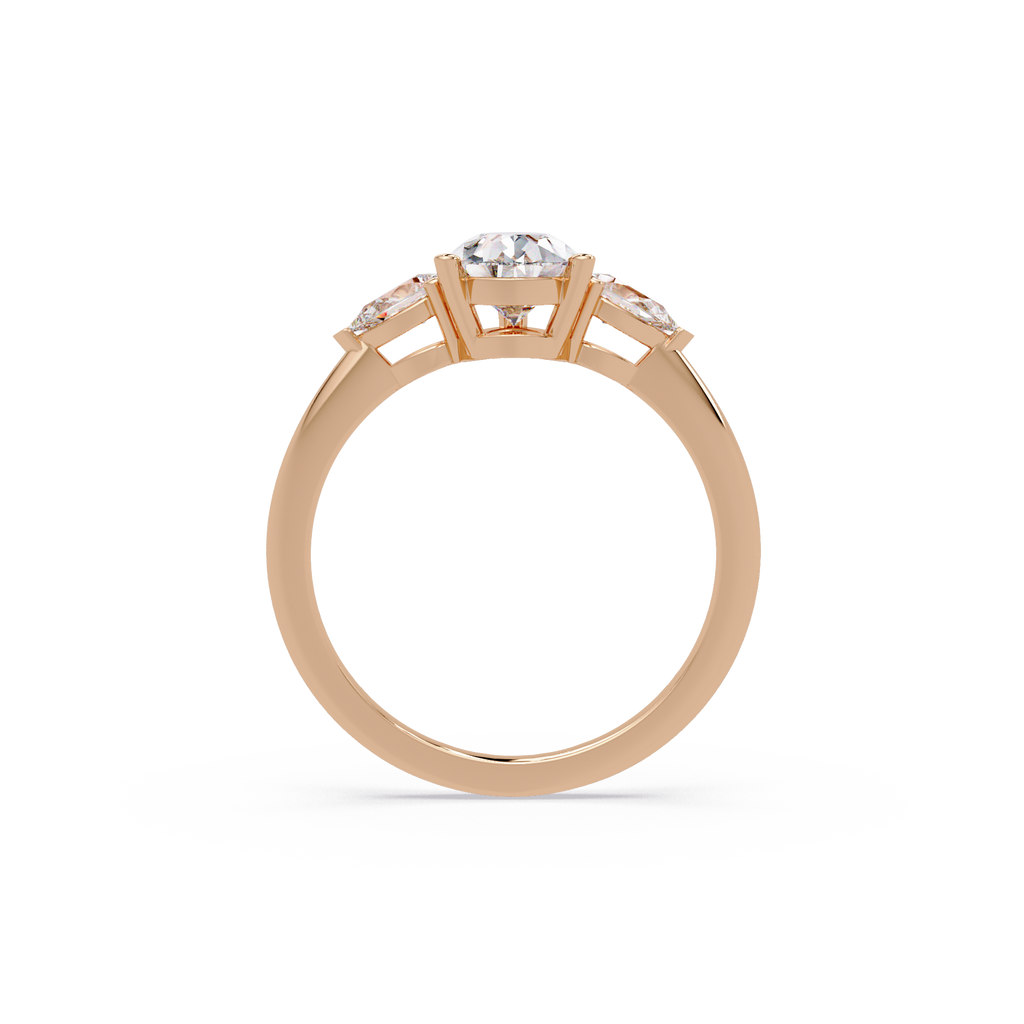 Pear-Shaped Three-Stone Diamond Engagement Ring